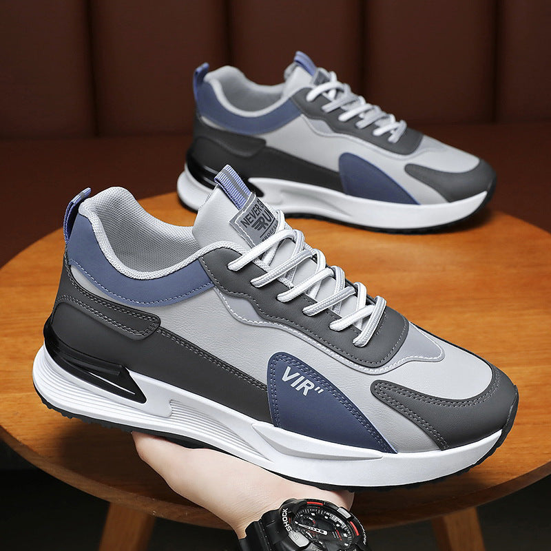 2024 New Men's Shoes Sneakers Running Trendy Casual High-end Students All-match Men's Heightened Soft-faced Walking Shoes