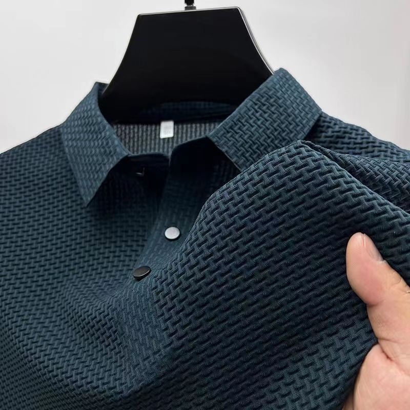 Premium shirt or t-shirt available in black, white, blue, khaki, green, and more – featuring a textured woven pattern, soft breathable fabric, and refined craftsmanship for stylish everyday wear.