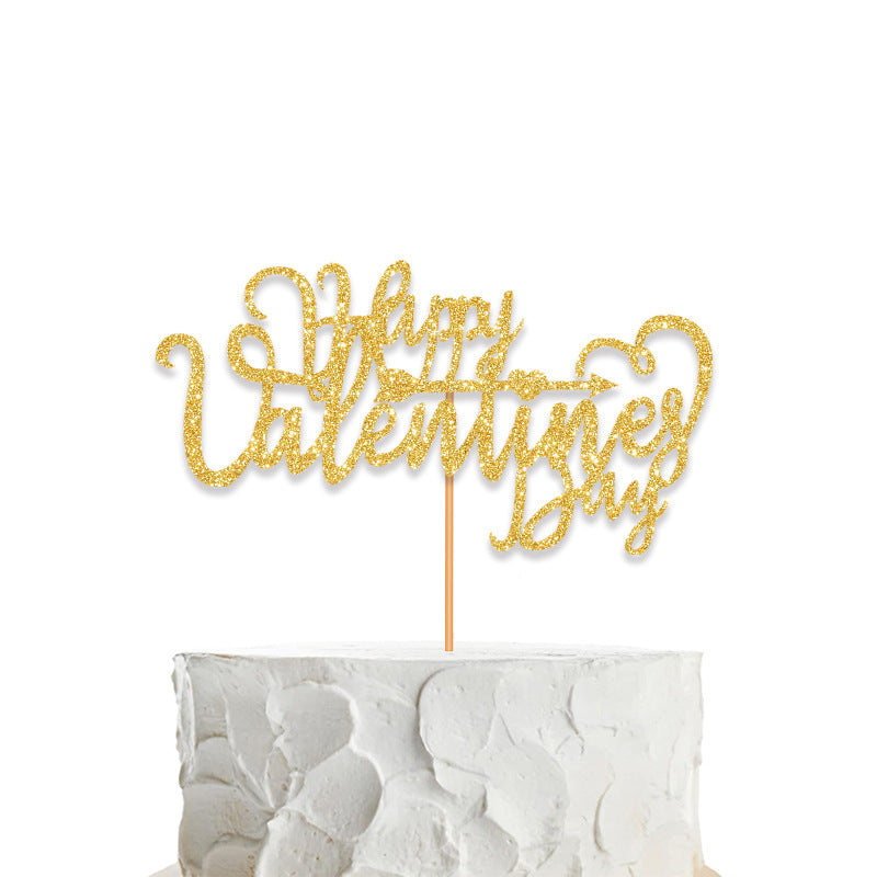 Valentine's Day Happy Valentine's Day Cake Card Insertion Valentine's Day Birthday Cake Decoration
