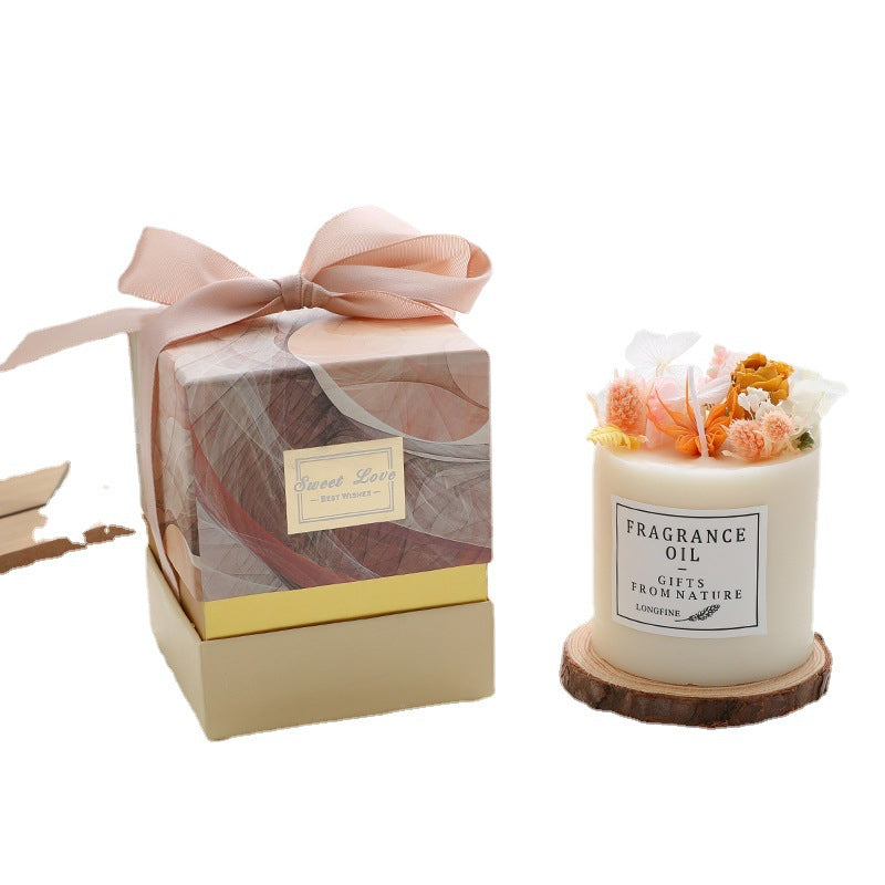 Aromatherapy Candle Gift Box Immortal Flower Aromatherapy Candle Flower Series Hand Gift Aromatherapy Candle Smokeless Soybean Wax