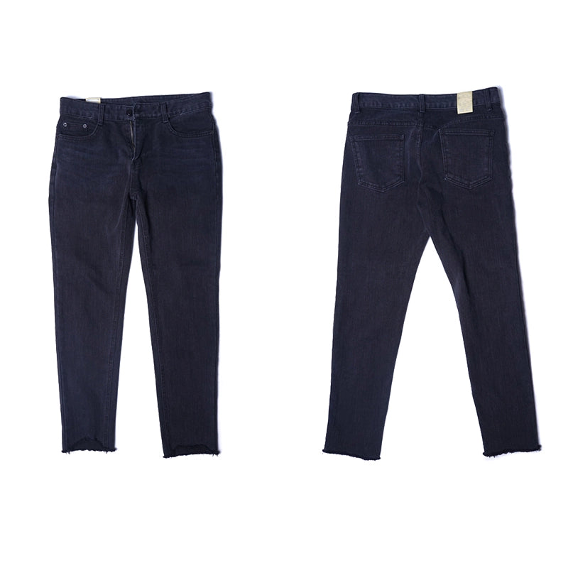 Jeans Men's Trendy Brand Slim Feet Trendy Nine-point Pants Straight Hole Casual Pants 2022 Spring Men's Pants