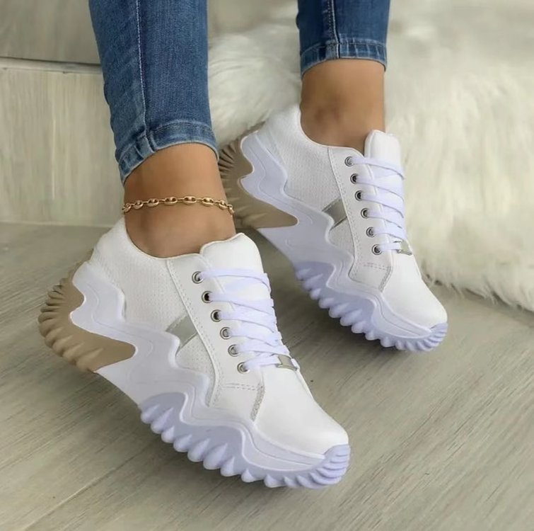 New Style Inner Heightened European And American Thick-soled Muffin With Casual Lace-up Shoes Large Size Women's Shoes