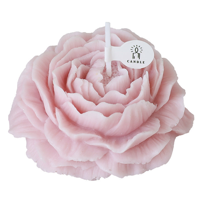 Fashion Peony Flower Shape Aromatherapy Candle Ornaments Living Room Bedroom Simple Decoration Teacher's Day Flower Low Temperature SM