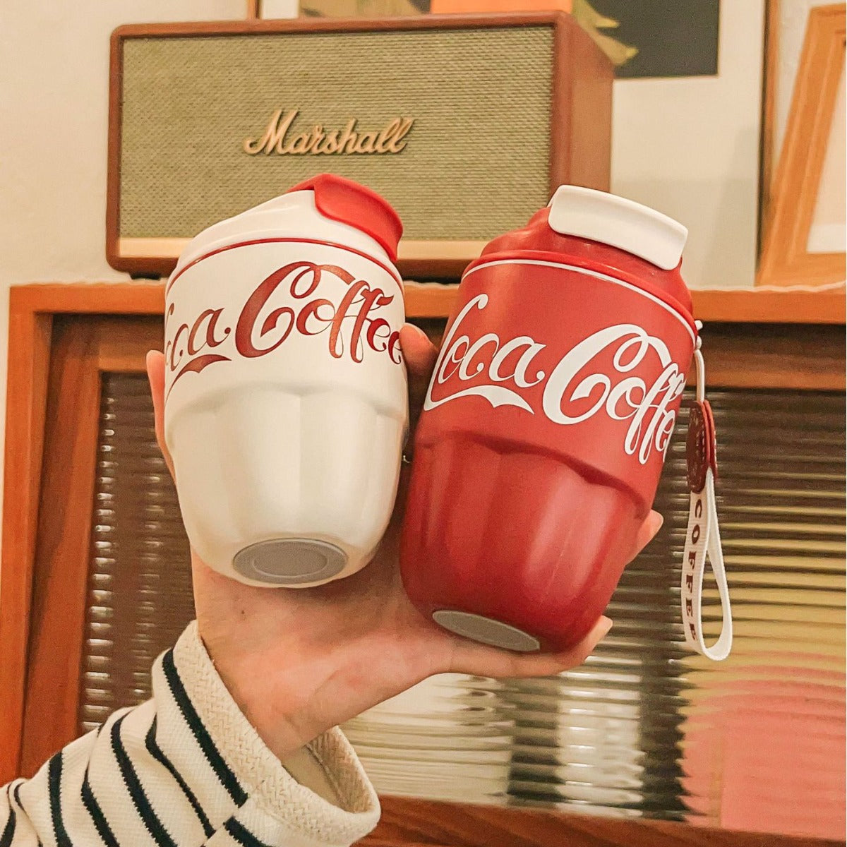 New Internet Celebrant Pumpkin Cup 304 Stainless Steel American Coffee Cup Car Simple Portable Lanyard Women's Thermos Cup