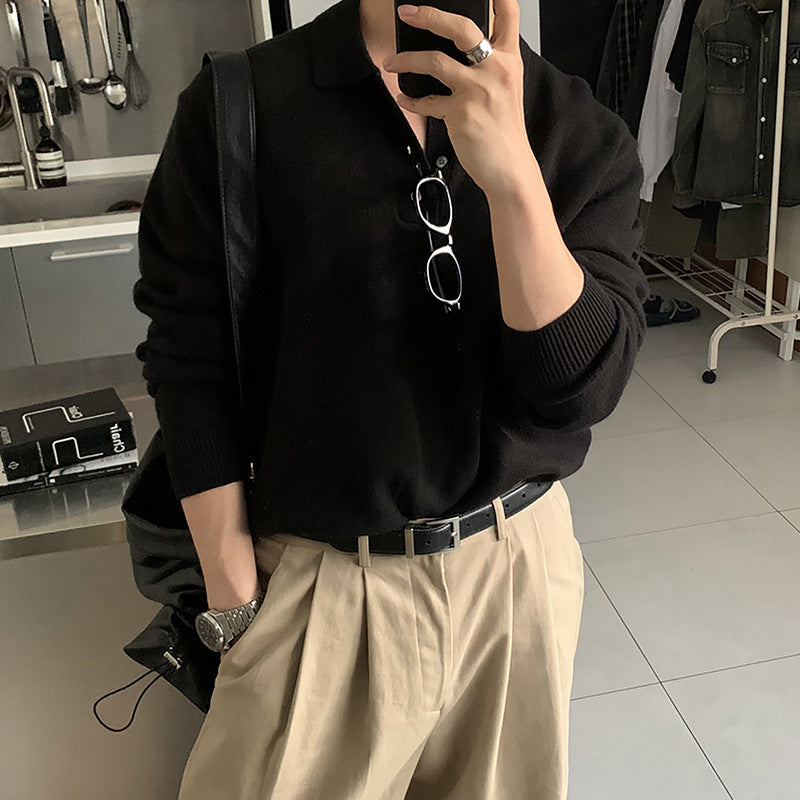 New Fashion Korean Trendy Spring And Autumn Pullover Sweater Handsome Casual Loose Old Money Style Knitted Top