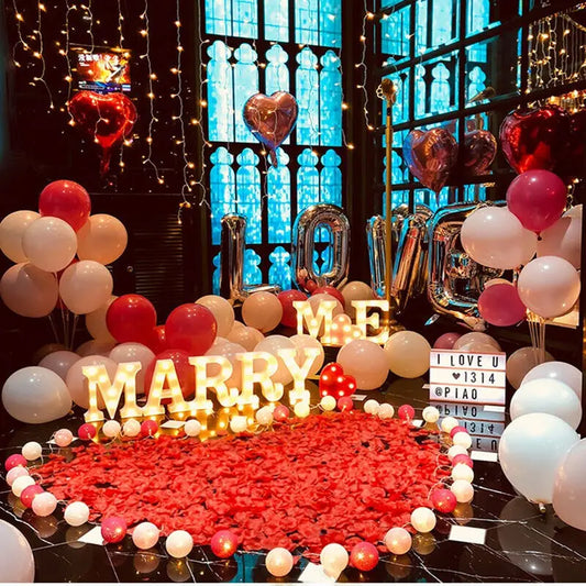 Tanabata Valentine's Day Marryme Letter Lamp Indoor Proposal Decorative Props Set Spot Wholesale