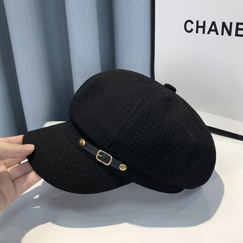 Chapéu boina estilo britânico feminino