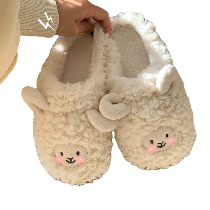 Cotton Slippers Bag With Women Autumn And Winter Indoor Home Couples Wear Cartoon Cute Thick Bottom Warm Cotton Shoes Men Winter