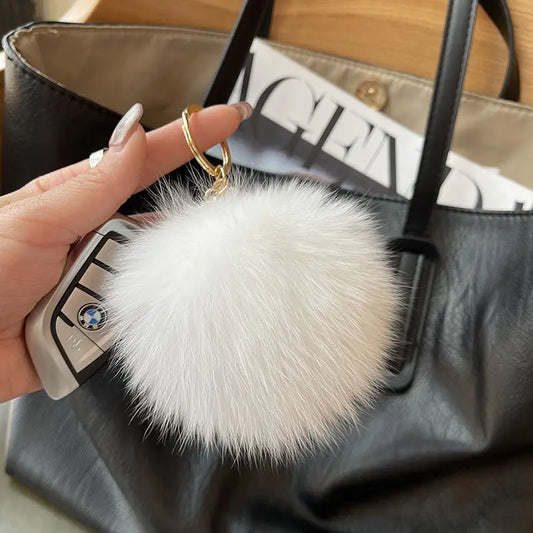 Fox Fur Ball Bag Pendant Creative Plush Fur Fur Ball Cute Ins Accessories Car Keychain Pendant