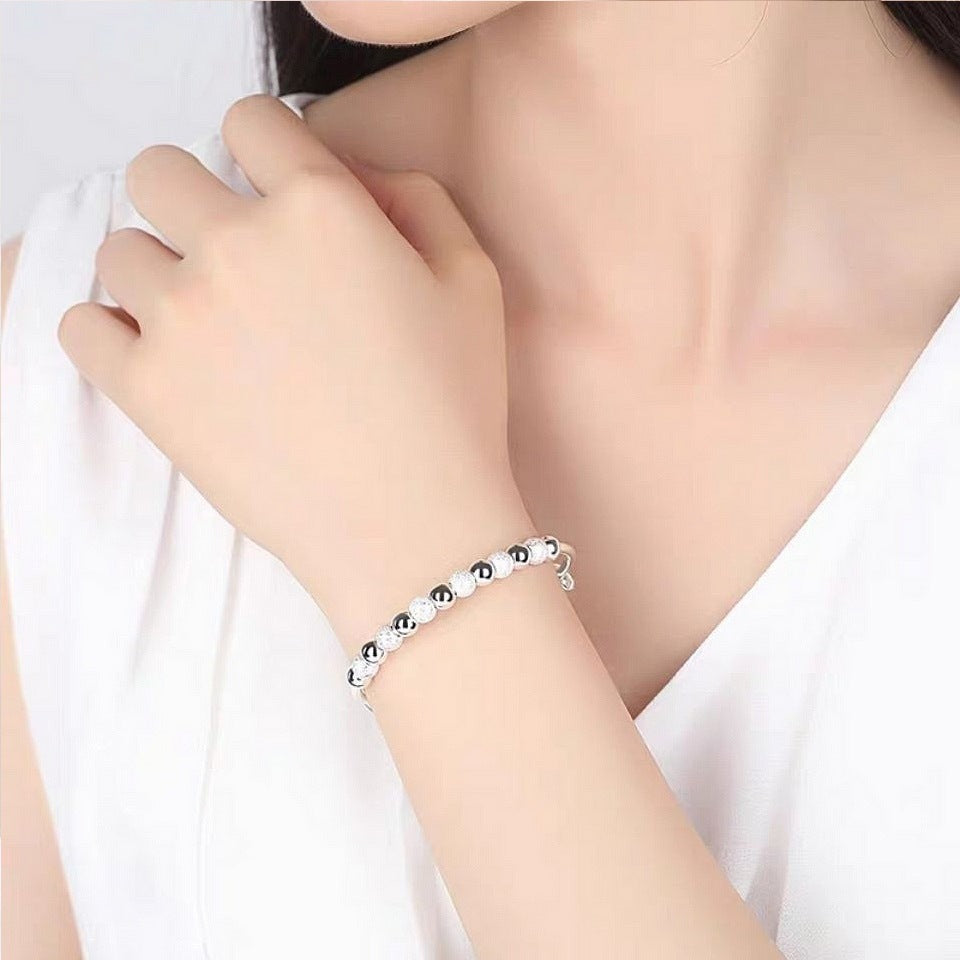 New Valentine's Day Gift Lucky Beads Bracelet Copper Plated Silver Lucky Beads Bracelet Women's Exquisite Ball Hand Jewelry