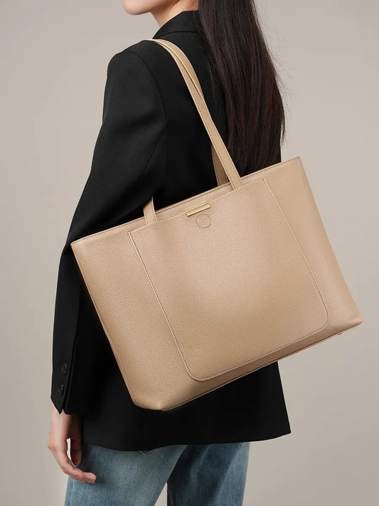 Women's Top-Grain Cowhide Leather Large Tote Bag