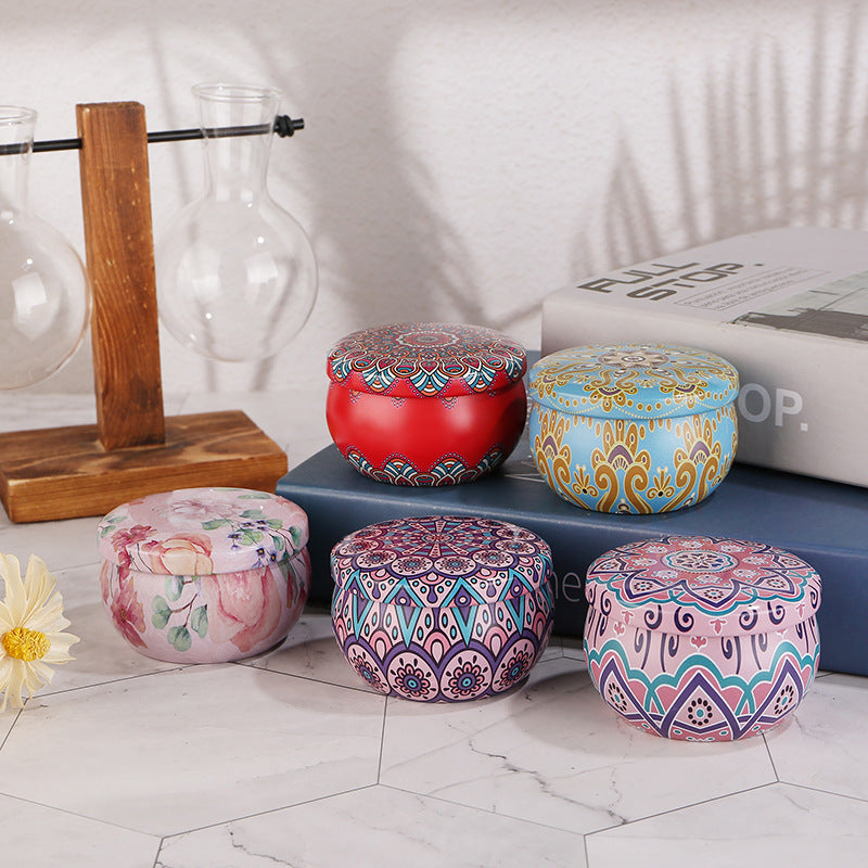 Cross-border Southeast Asia Tinplate Can Indoor Dried Flowers Aromatherapy Candle Birthday Gift Fragrance Expansion Creative Fragrance Candle