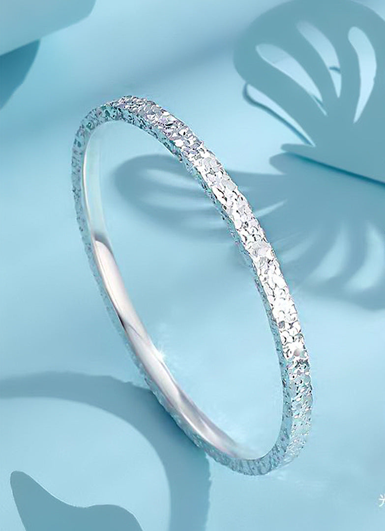 Explosions Ice Ice Foot Silver 9999 Sterling Silver Bracelet No Fading Women's Solid Niche Bracelet Tanabata Valentine's Day Gift