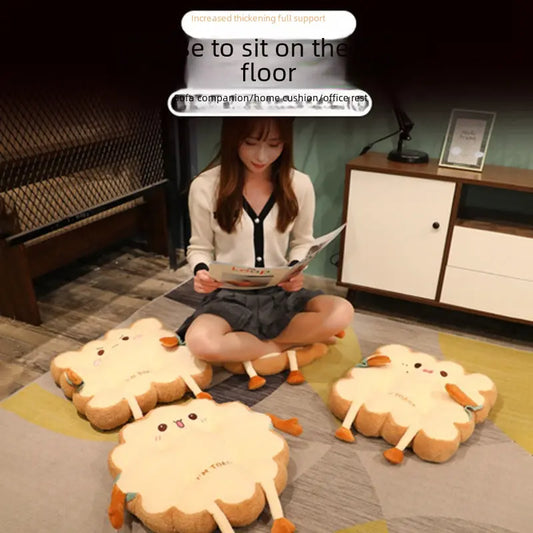 Toast Cushion Chair Thickened Office Sedentary Student Classroom Cute Four Seasons Ass Cushion Car Seat Cushion