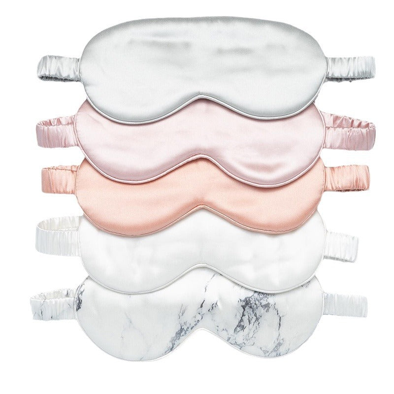 Double-sided Silk Eye Mask Silp Same Mulberry Silk Eye Mask 19mm Silk Embroidery Logo Cross-border In Stock Wholesale