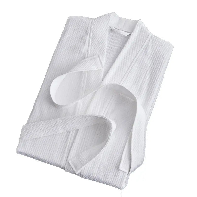 Star Hotel Bathrobe Women's Long Spring, Summer, Autumn And Winter Cotton Waffle Bathrobe Absorbent Quick-drying Cotton Nightgown
