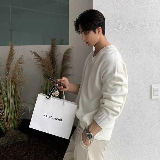 Autumn And Winter New Korean-style Fashionable Loose INS Dopamine Sweater V-neck Design All-match Sweater