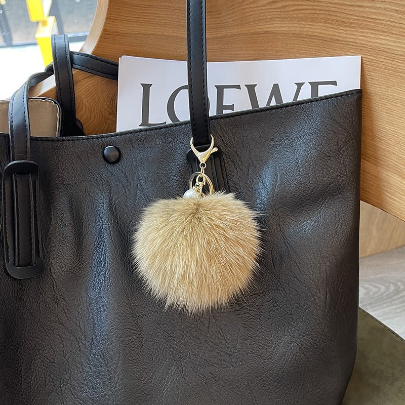 Fox Fur Ball Bag Pendant Creative Plush Fur Fur Ball Cute Ins Accessories Car Keychain Pendant