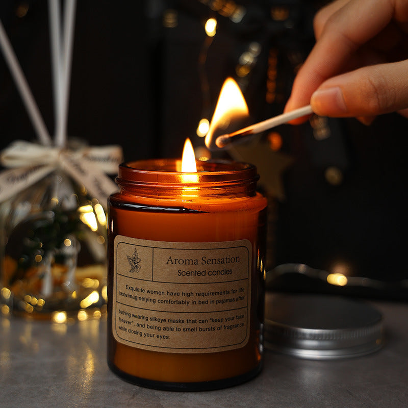 National Day Accompanying Ceremony Aromatherapy Candle Gift Box Advanced Atmosphere Aroma Indoor Lasting Fresh Incense Creative Hair
