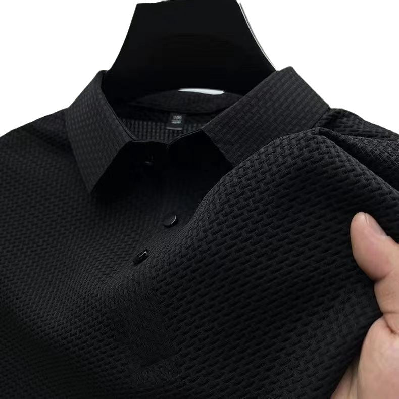 Premium shirt or t-shirt available in black, white, blue, khaki, green, and more – featuring a textured woven pattern, soft breathable fabric, and refined craftsmanship for stylish everyday wear.