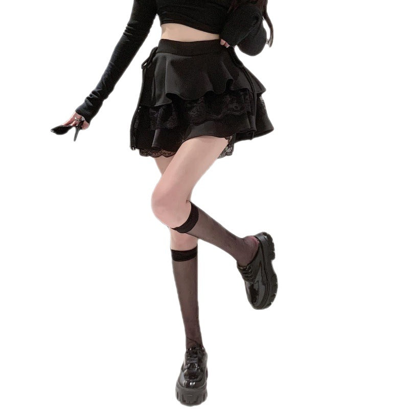 Puffy Bust Pants Skirt Women's Spring And Summer Mesh Stitching High Waist Slimming Cake Skirt Design Sense Niche A- Line Short Skirt