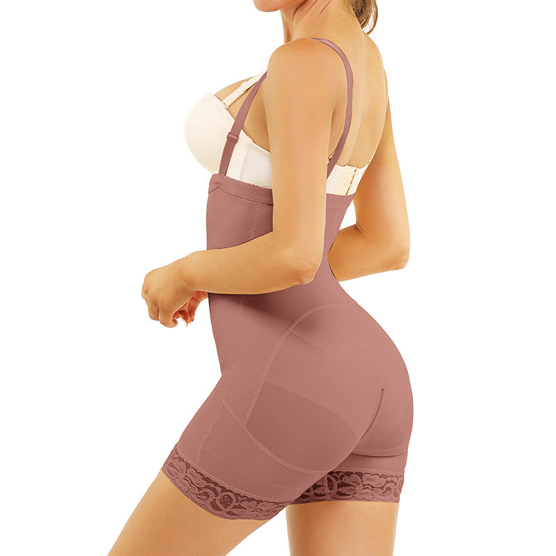 High Waist Mid-Tight Body Shaper with Detachable Shoulder Straps - Tummy Control & Butt Lift