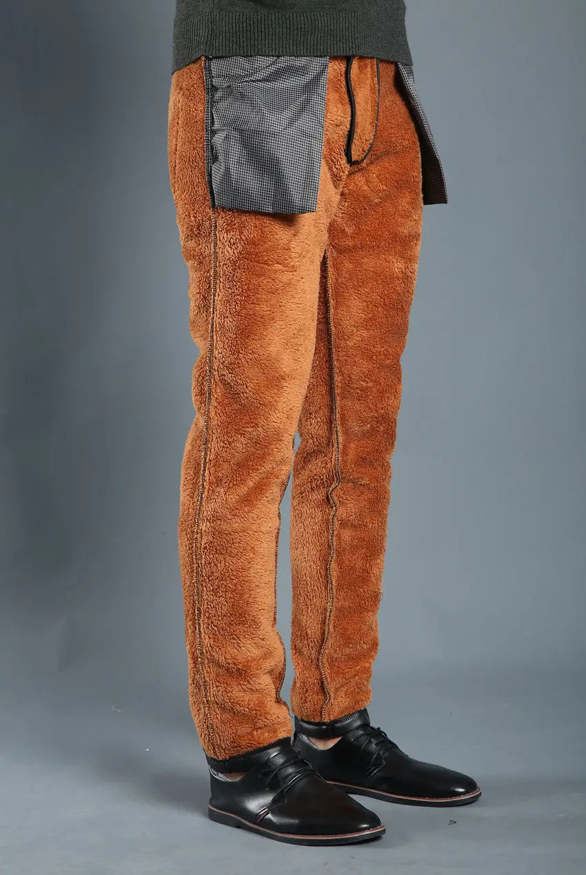 Spring And Summer Models Autumn And Winter Models Plus Velvet Thick Leather Pants Men's Slim Locomotive Warm Pencil Pants Men's Windproof Casual Trousers