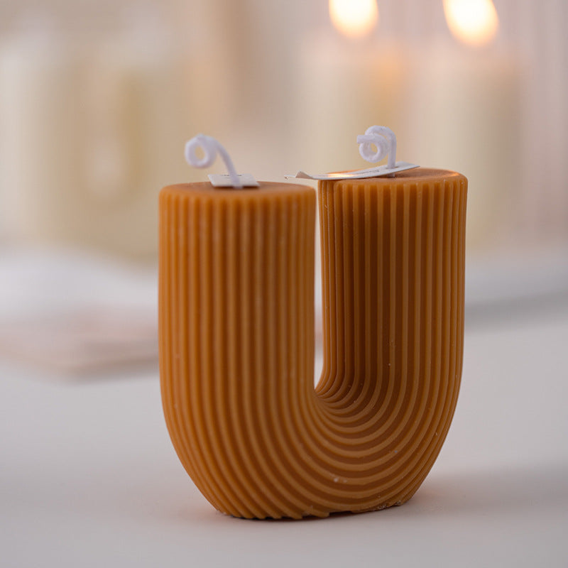 New Creative Geometric Column Wax Aromatherapy Candle Cross-border Ins Home Decoration Shooting Props Wedding Gift