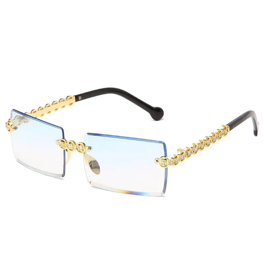 Spot Diamond Fashion Cut Edge Women's Sunglasses Street Shot Box Trend Sunglasses
