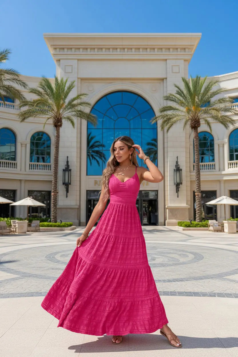 Amazon Cross-border Foreign Trade European And American Women's Clothing 2024 Summer New Sexy Sling Bow Strap Fashion Dress