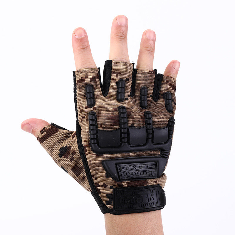 Tactical Gloves Half-finger Male Amazon Weightlifting Training Camping Men And Women Breathable Outdoor Sports Anti-collision Wear-resistant Gloves