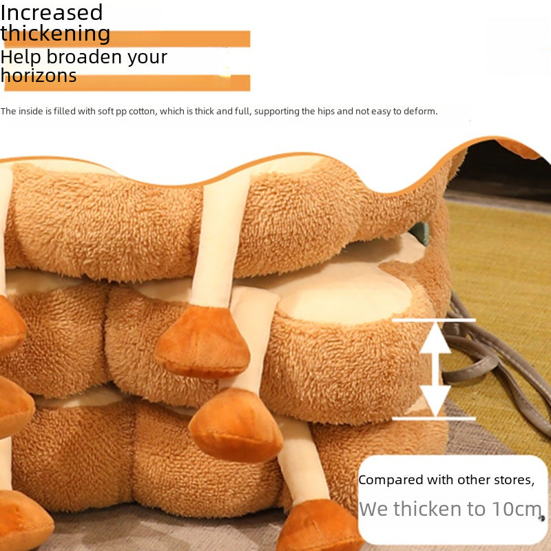 Toast Cushion Chair Thickened Office Sedentary Student Classroom Cute Four Seasons Ass Cushion Car Seat Cushion