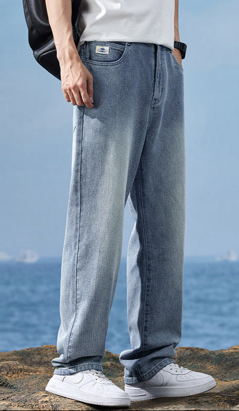 Jeans Men's Straight Wide Leg Casual Long Pants