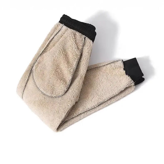 2022 New Sports Velvet Pants Men's Fleece-lined Thickened Loose Leg Sports Casual Trousers Winter Large Size