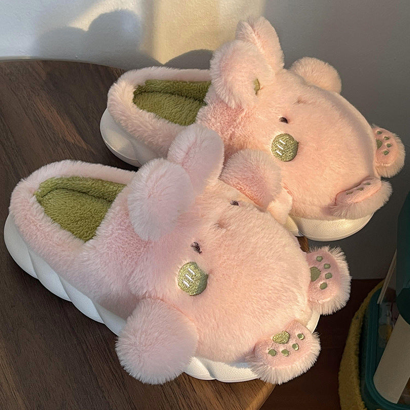 Cixi Cotton Slippers Women's Winter Bag With 2022 New Thick Bottom Cute Warm Two-wear Plush Cotton Slippers For Outer Wear