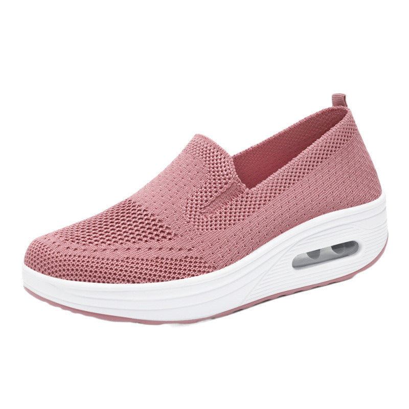 2025 Spring New Women's Shoes Cross-border Temu Slip-on Rocking Shoes Thick Sole Air Cushion Casual Shoes