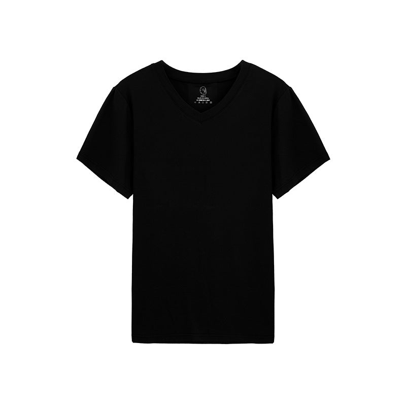 Summer Short-sleeved T-shirt Men's Black, White And Gray V-neck Three-piece Milk Silk Cloud Solid Color Casual Half-sleeve Top
