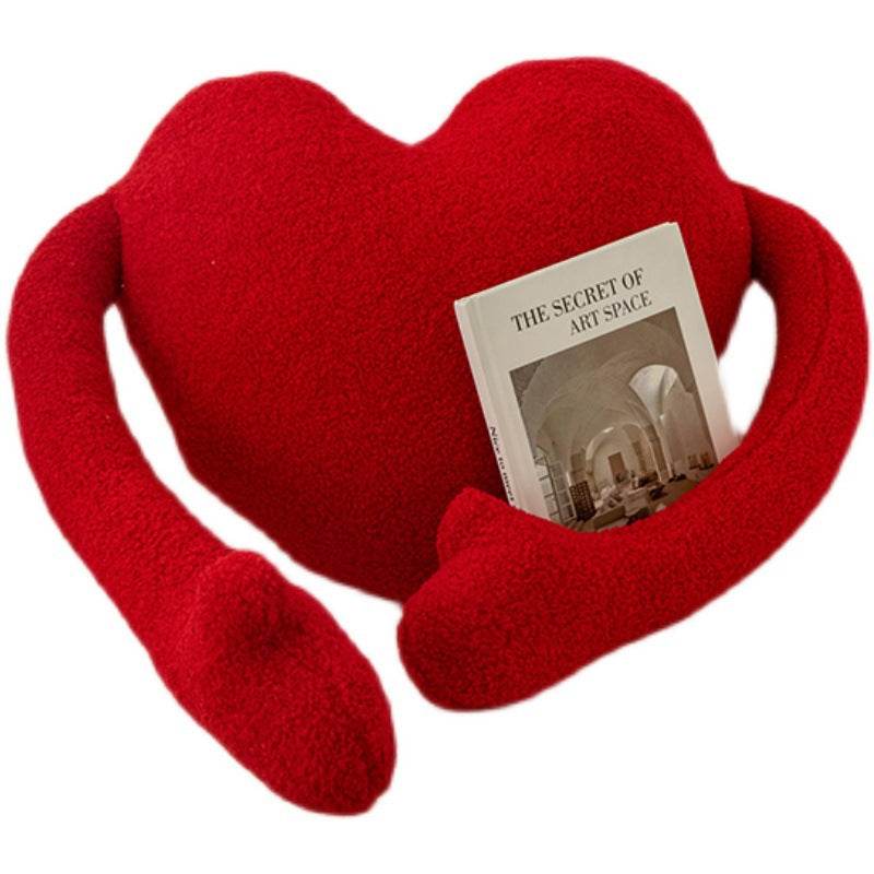 Nordic Ins Heart-Shaped Velvet Girly Heart Love Pillow Waist Pillow Cute Sofa Cushion Wedding Tanabata Gift