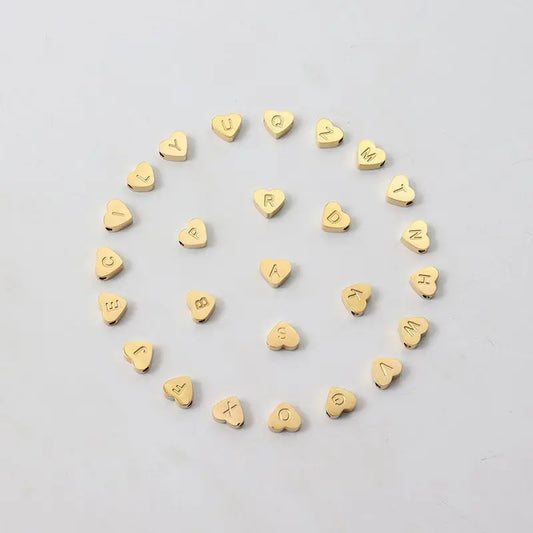 Amazon Popular Fashion Pearl A- Z Bracelet Bracelet Cross-border Hot Sale Love Gold Letter Peach Heart Bracelet For Women