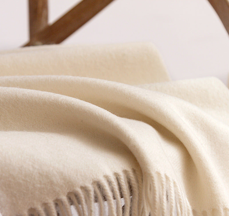 Mongolia Wool Scarf Autumn And Winter Ladies Widened Plain Wool Shawl