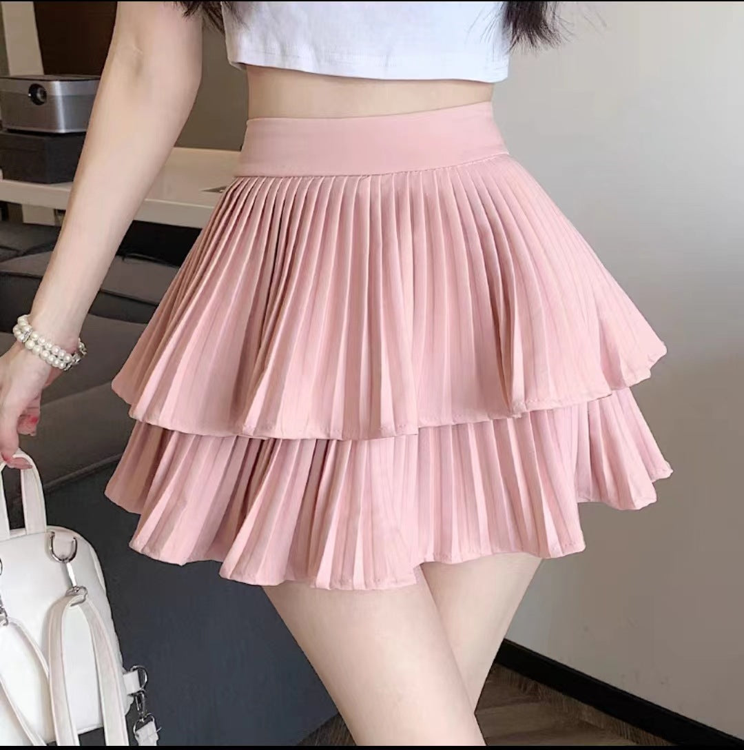 Ballet Style Pleated Cake Skirt For Women Spring/summer 2024 New Design Sense Small High Waist Fluffy A-line Skirt