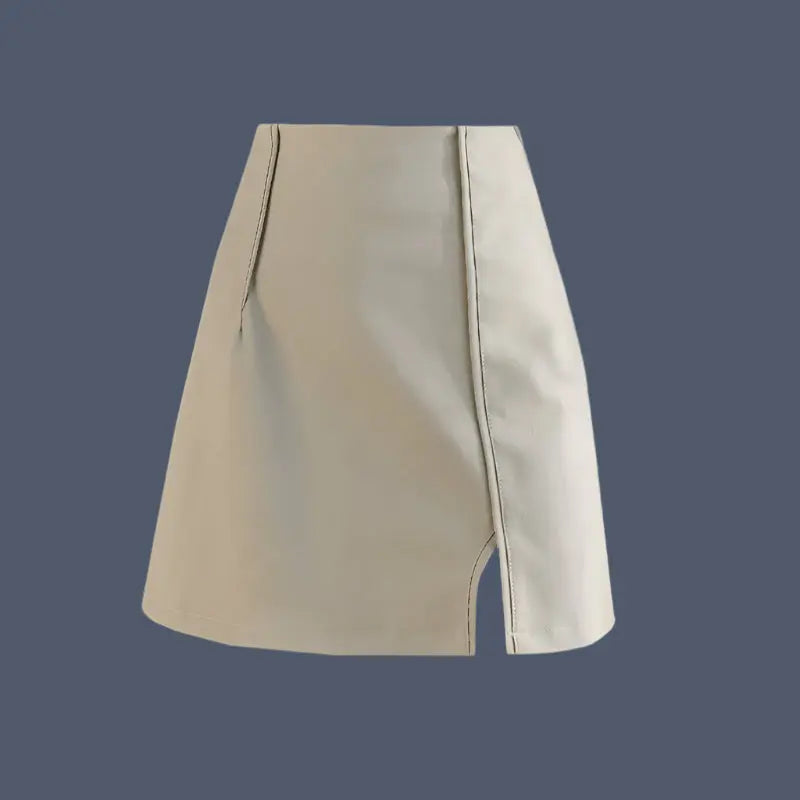 Real Shot Anti-light Shorts Skirt Spring And Autumn New A-line Skirt All-match High Waist Skirt Sexy Skirt Pu Leather Skirt