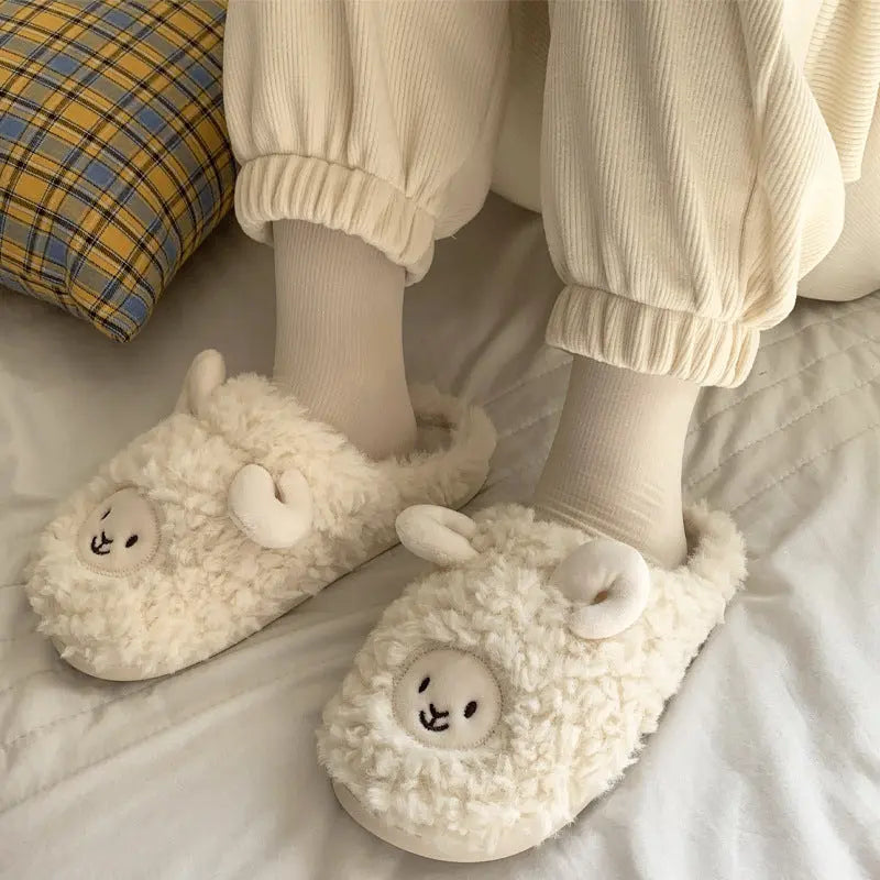 Cotton Slippers Bag With Women Autumn And Winter Indoor Home Couples Wear Cartoon Cute Thick Bottom Warm Cotton Shoes Men Winter