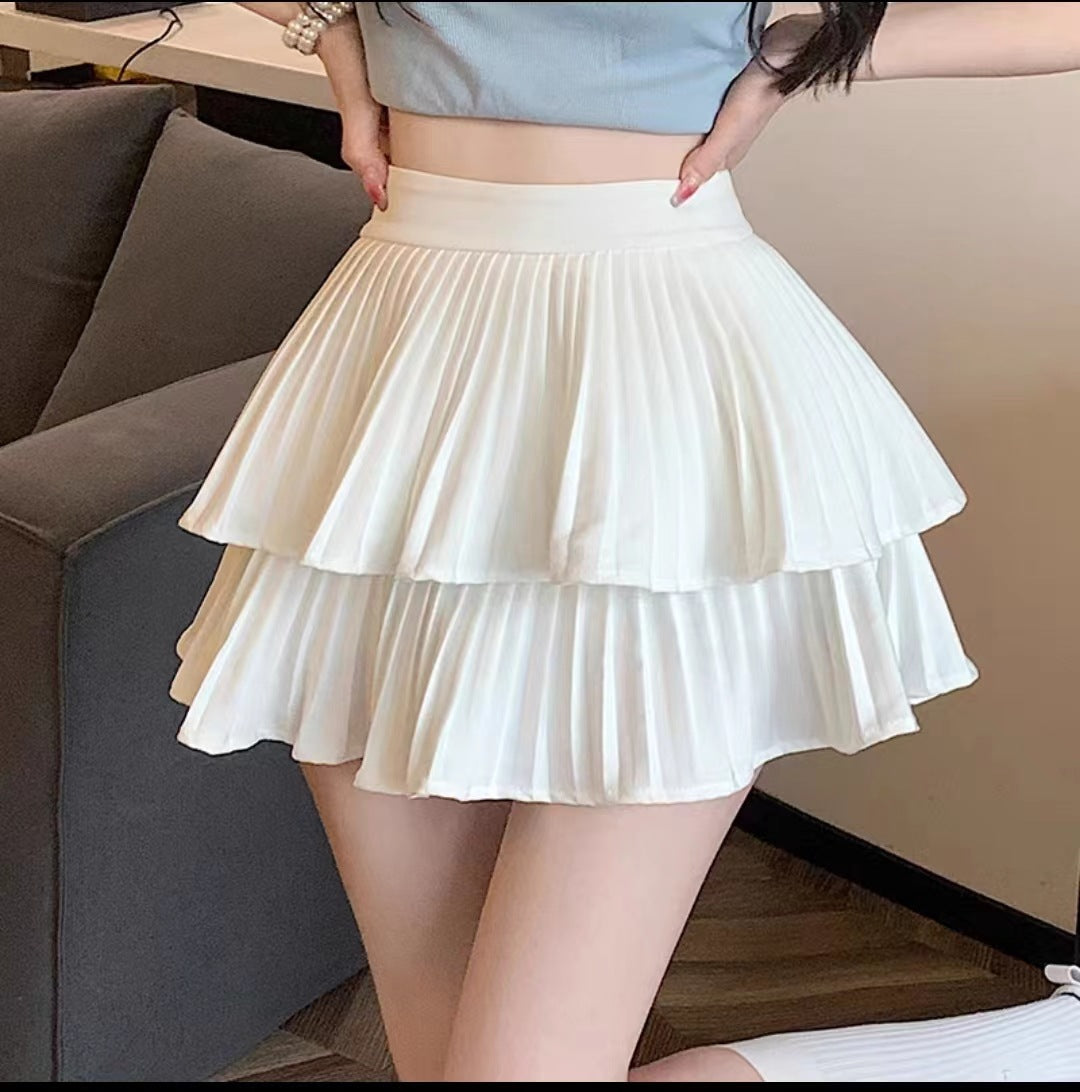 Ballet Style Pleated Cake Skirt For Women Spring/summer 2024 New Design Sense Small High Waist Fluffy A-line Skirt