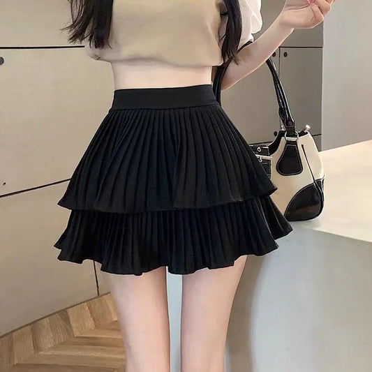 Ballet Style Pleated Cake Skirt For Women Spring/summer 2024 New Design Sense Small High Waist Fluffy A-line Skirt