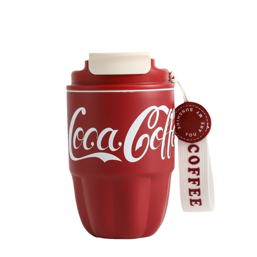New Internet Celebrant Pumpkin Cup 304 Stainless Steel American Coffee Cup Car Simple Portable Lanyard Women's Thermos Cup