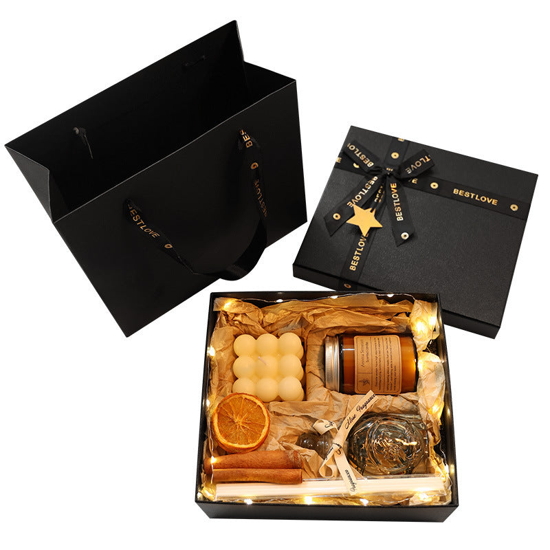 National Day Accompanying Ceremony Aromatherapy Candle Gift Box Advanced Atmosphere Aroma Indoor Lasting Fresh Incense Creative Hair