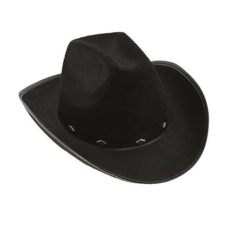 Chapéu de cowboy rosa com rebites Chapéu de cowboy ocidental com rebites Chapéu de feltro rosa
