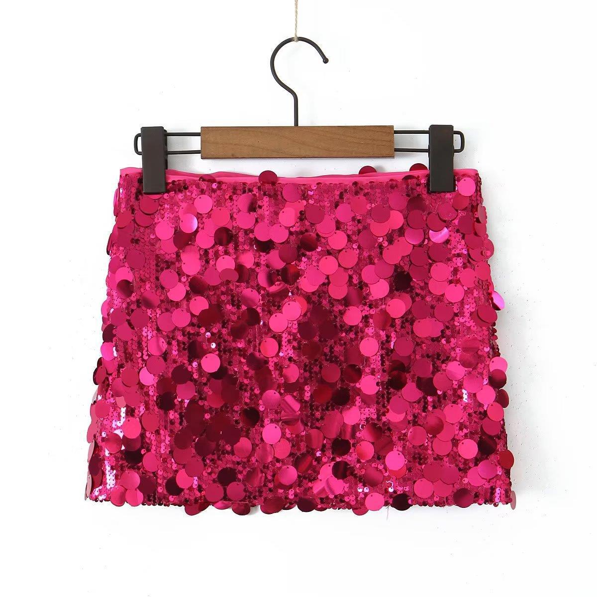 Foreign Trade 2023 New Winter Women's Clothing European And American Style Sequin Hip-covering Skirt Mini Sexy Skirt