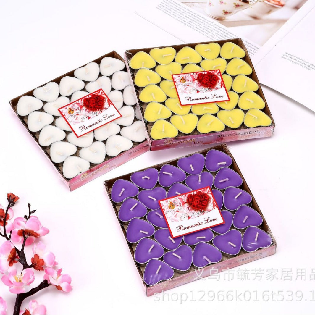 Smokeless Tea Wax Fire Paint Candle 2 Hours Smokeless Warm Tea Heating Aromatherapy Candle Valentine's Day Pose Confession Artifact
